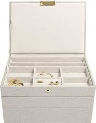 Szkatułka na biżuterię Stackers Croc potrójna classic putty