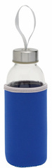 Szklana butelka TAKE WELL, niebieski, transparentny