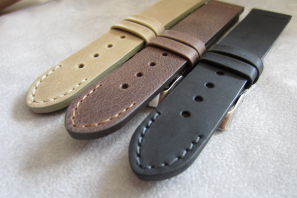 LAVVU Czarny szyty pasek RETRO z luksusowej skóry Top Grain - 20