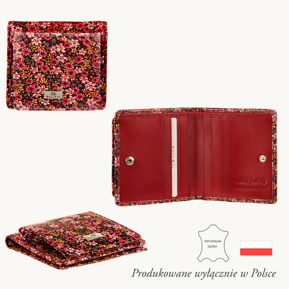 Czerwony portfel damski BajuBaj naturalna skóra PD1008s82