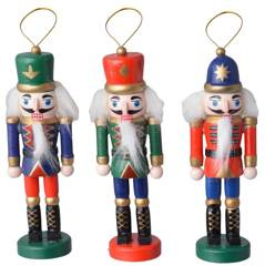 Kpl.3 drewnianych zawieszek bez mechanizmu dziadek do orzechów