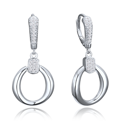 MINET Eleganckie srebrne kolczyki z cyrkoniami