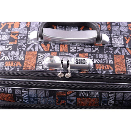 Mała kabinowa walizka PELLUCCI RGL 773 S Szaro Pomarańczowa