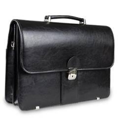 Skórzana aktówka teczka męska na dokumenty czarna - Pavone Nero Como 2270 BL