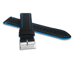 LAVVU Granatowy szyty pasek TAILOR z luksusowej skóry Top Grain - 22