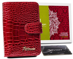 Skórzany portfel damski na zatrzask