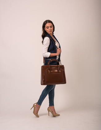 Teczka damska skórzana McKlein Lake Forest Brązowa