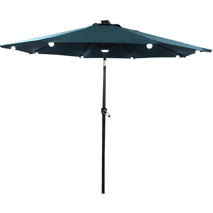 PARASOL OGRODOWY Z OŚWIETLENIEM ŻARÓWKI LED 270CM TURKUSOWY