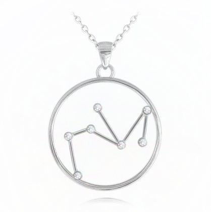 MINET Srebrny naszyjnik Stars Zodiac STRZELEC Czech Crystal