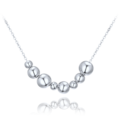 MINET Elegancki srebrny naszyjnik z kulkami