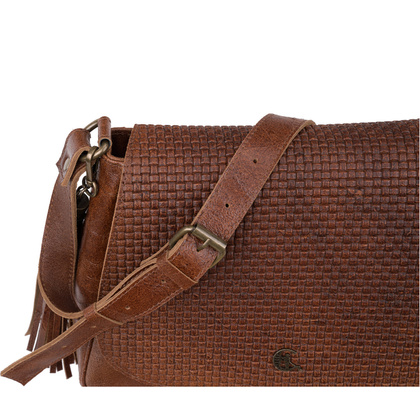 Torebka skórzana Canaletto z klapką z tłoczeniem plecionki – elegancja i funkcjonalność TD752s245t1