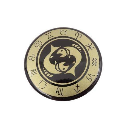 Ryby - znak zodiaku - magnes. Śr. 6cm; metal emaliowany