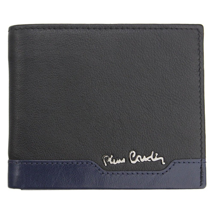 Portfel męski skórzany PIERRE CARDIN TILAK37 8824 RFID Czarno Niebieski