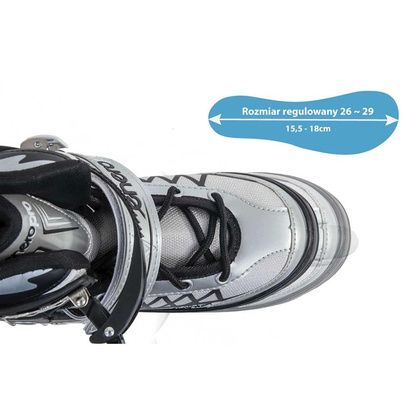 Łyżworolki - wrotki - łyżwy 4 w 1 ENERO PRO LED  26  - 29  szare