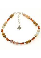 Bransoletka Jaspis Granat 925