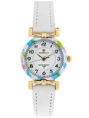 ZEGAREK DZIECIĘCY PERFECT LP004-06 KOMUNIJNY - biały/kolorowy + BOX