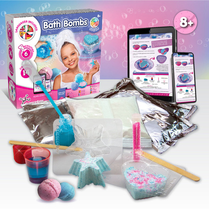 Bath Bombs Kit II. Gra edukacyjna dostarczana z papierową torebką prezentową (90 g/m²), wykonany z materiałów z certyfikatem FSC™ i innych kontrolowanych materiałów