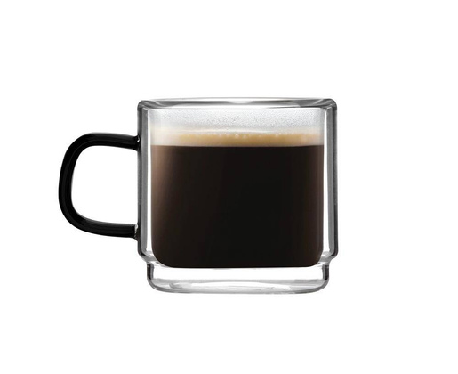 Komplet 2 szklanek z podwójną ścianką do espresso Carbon 80 ml 8548