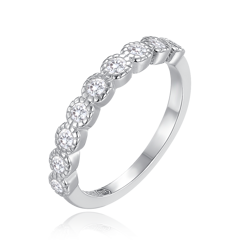 MINET Pierścien srebrny z białą cyrkonią wielkość 18