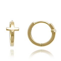 MINET Eleganckie złote kolczyki krzyże Au 585/1000 2,15g