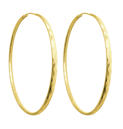 MINET Pozłacane szczotkowane srebrne kolczyki PIERŚCIONKI 5 cm