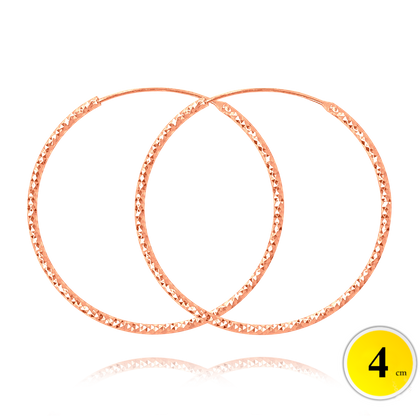 MINET Rose gold szczotkowane srebrne kolczyki PIERŚCIONKI 4 cm