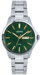 LAVVU Stylowy zegarek TRONES Green & Gold 100M