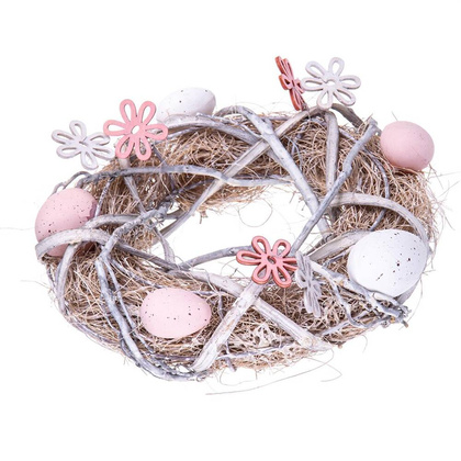 Wianek stroik dekoracyjny grey średnica 24 cm