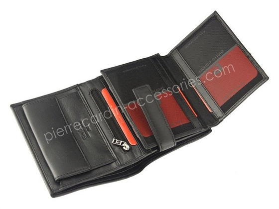 Portfel męski skórzany PIERRE CARDIN TILAK07 330 RFID Czarny / Niebieski