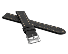LAVVU Czarny pasek RETRO z luksusowej skóry Top Grain - 20