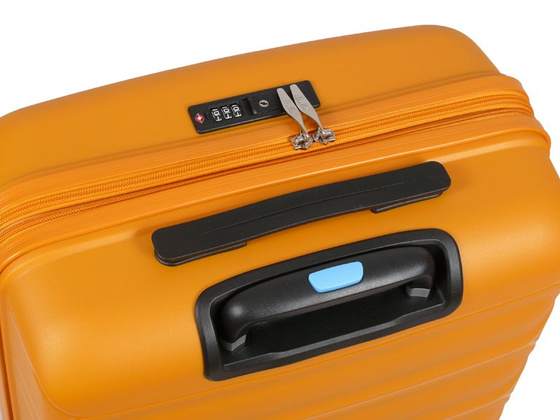 Walizka DIELLE 100 4k 66cm średnia żółta PP z poszerzeniem