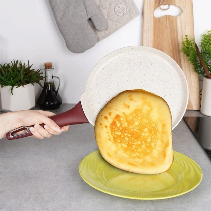 Patelnia ceramiczna granitowa do naleśników placków gaz indukcja TERRESTRIAL 24 cm