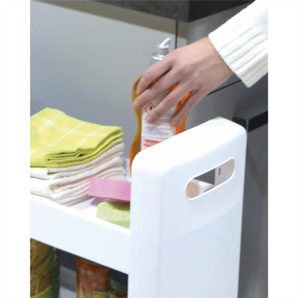 Wielofunkcyjna szafka na kółkach Biała