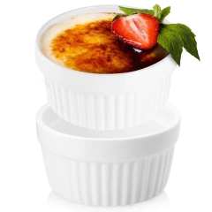 Kokilka miseczka do zapiekania żaroodporna ceramiczna biała zestaw 2 szt.