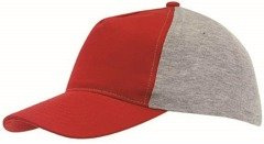 5 segmentowa czapka baseballowa UP TO DATE, czerwony, szary