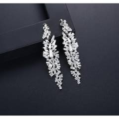 Kolczyki ślubne wiszące z kryształkami stal szlachetna KSL89