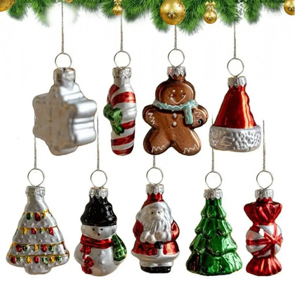 Komplet bombek bożonarodzeniowych szklanych 9 szt. w opakowaniu BSN64