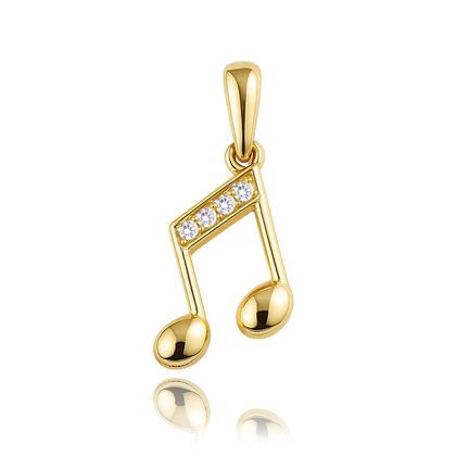 MINET Złoty wisiorek nutka z białymi cyrkoniami Au 585/1000 0,45g