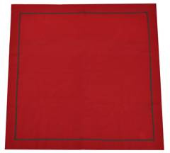 Obrus czerwony z zieloną oblamówką 140x270cm