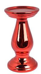 Świecznik ceramiczny czerwony mały