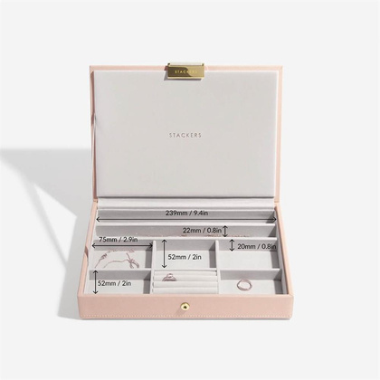 Szkatułka na biżuterię Stackers classic różowo-szampańska z pokrywką