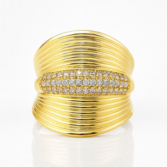 Pierścionek pozłacany stal chirurgiczna platerowana złotem PST966, Rozmiar pierścionków: US7 EU14