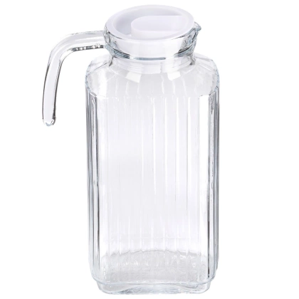 Dzbanek szklany z pokrywką wąski do lodówki 1,8 l