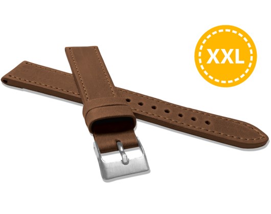 LAVVU XXL Szyty brązowy pasek SPORT z luksusowej skóry Top Grain - 20 XXL