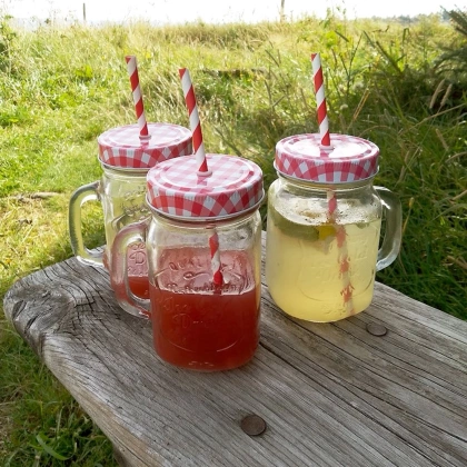 Słoik z zakrętką i słomką 450 ml