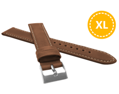 LAVVU XL Wyściełany brązowy szyty pasek SPORT z luksusowej skóry Top Grain - 18