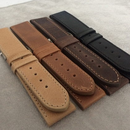 LAVVU Beżowy szyty pasek SPORT z luksusowej skóry Top Grain - 20