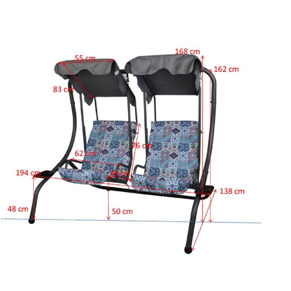 Huśtawka ogrodowo - balkonowa Sonic 2 os.Mozaika