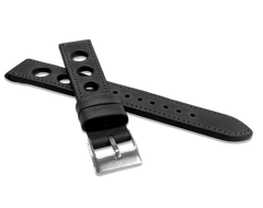 LAVVU Perforowany czarny szyty pasek VINTAGE z luksusowej skóry Top Grain - 18