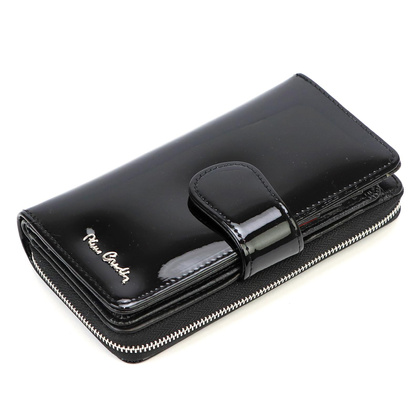 Portfel damski skórzany PIERRE CARDIN 07 SHINY 116 Czarny